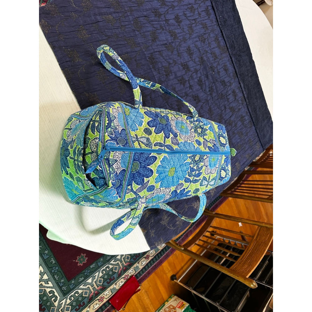Vera Bradley Blue Green Floral Quilted Travel Bag One Size - Picture 6 of 10